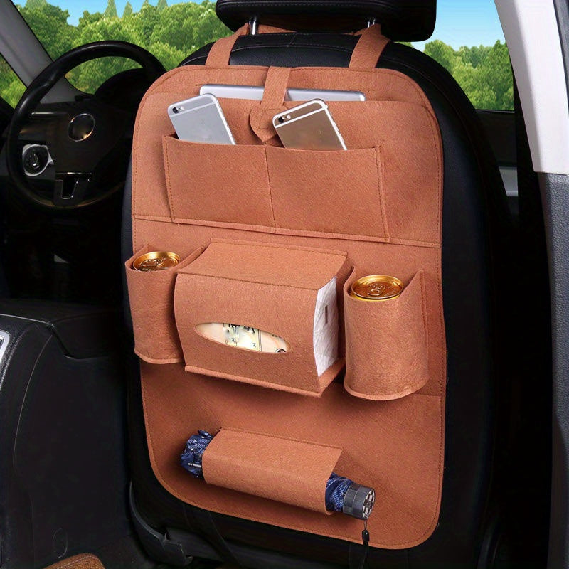 Multi-Functional Car Seat Storage Bag Felt Hanging Organizer Back Seat Cargo