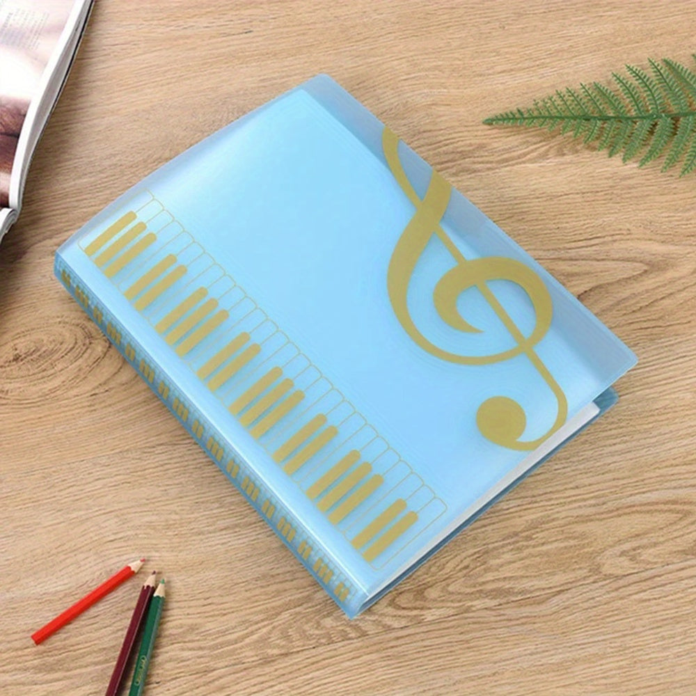 40 ta cho'ntakli varaq musiqa tashkilotchisi A4 papkasi gitara, fortepiano uchun, notatsiya chizig'i, suvga chidamli
