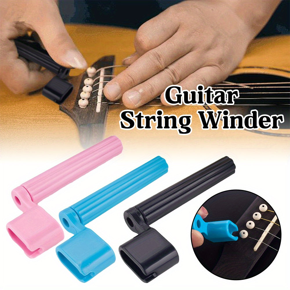 Guitar String Winder Tool for Loosening and Tuning Acoustic Electric Guitar Strings with Bridge Pin Popping Function