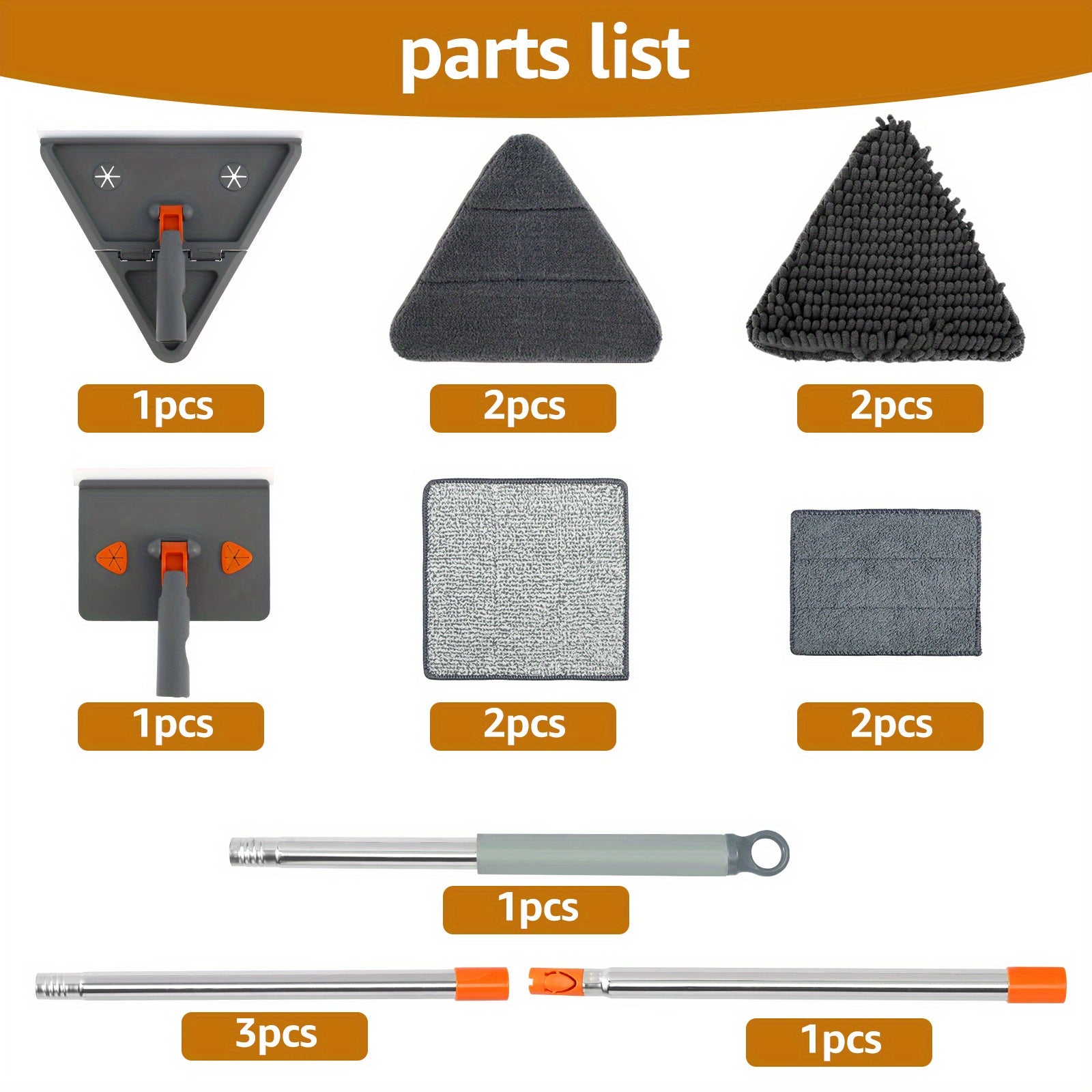 Herramienta de limpieza multi-superficie para paredes y suelos, trapeador 2 en 1 con mango largo