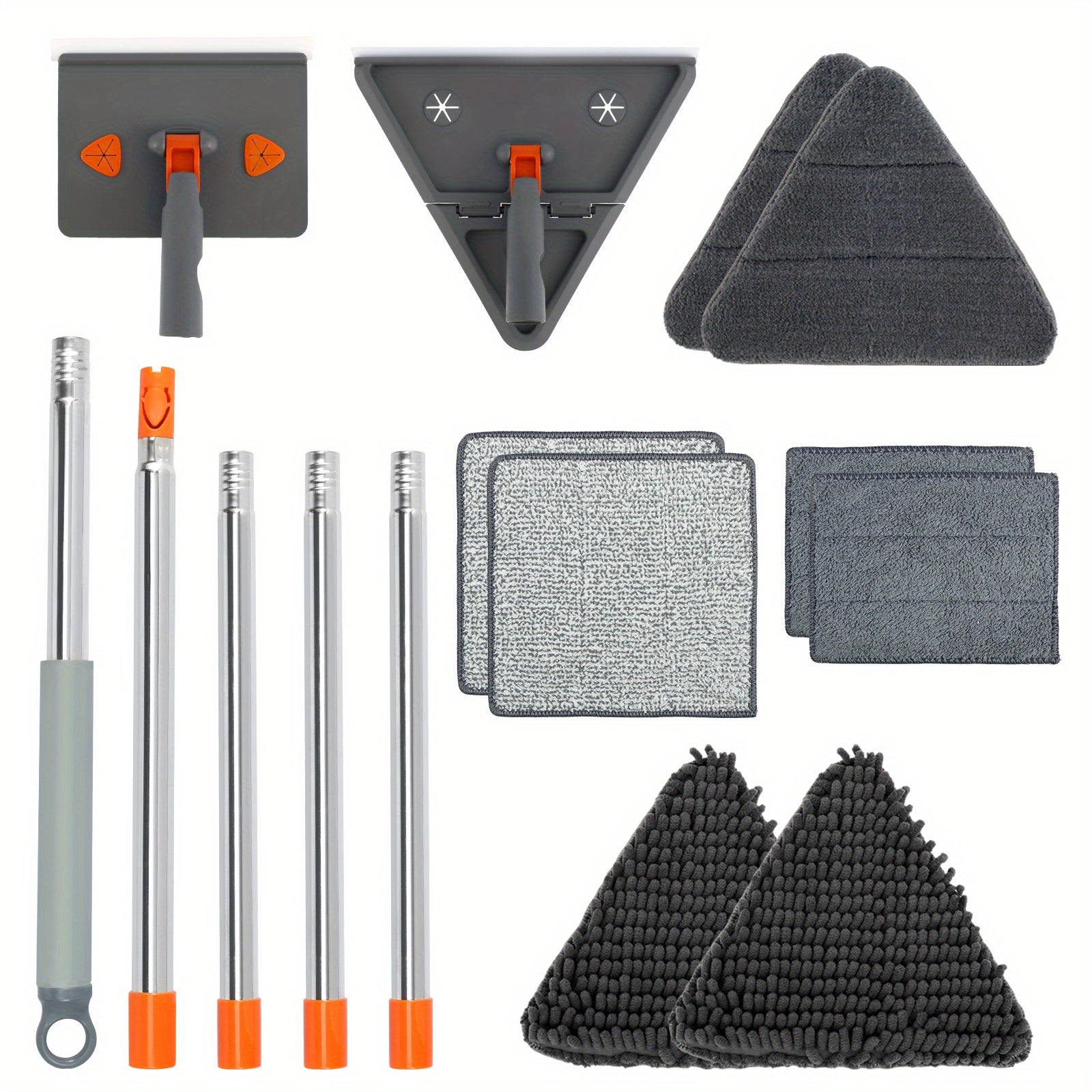 Herramienta de limpieza multi-superficie para paredes y suelos, trapeador 2 en 1 con mango largo