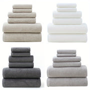 Cotton Towel Set 6 Pieces 400 GSM Bath Hand Washcloths for Home Hotel Sports