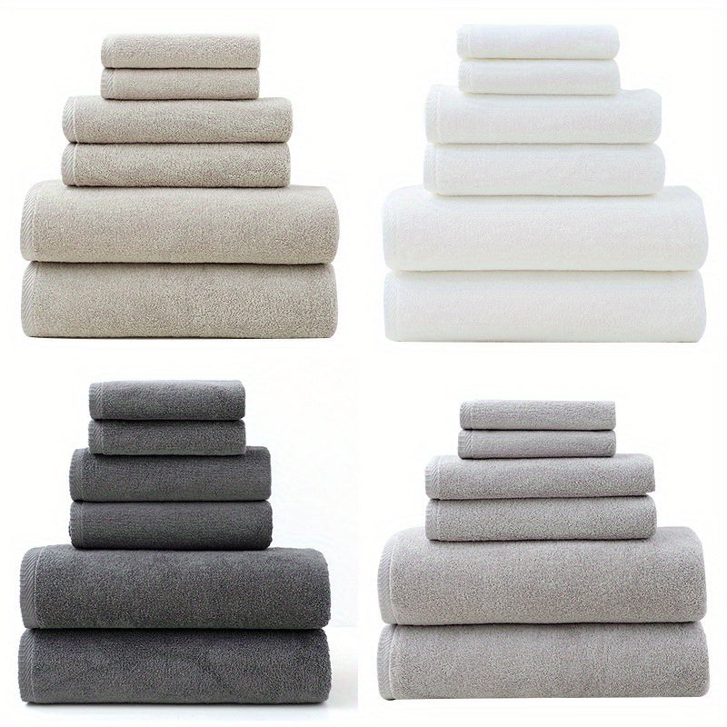Cotton Towel Set 6 Pieces 400 GSM Bath Hand Washcloths for Home Hotel Sports