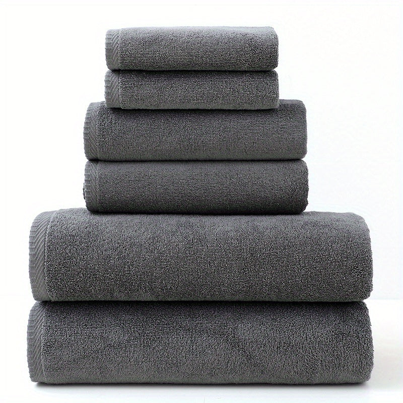 Cotton Towel Set 6 Pieces 400 GSM Bath Hand Washcloths for Home Hotel Sports