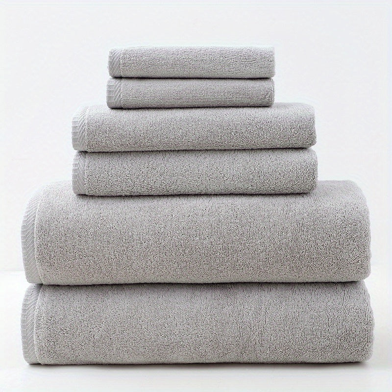 Cotton Towel Set 6 Pieces 400 GSM Bath Hand Washcloths for Home Hotel Sports