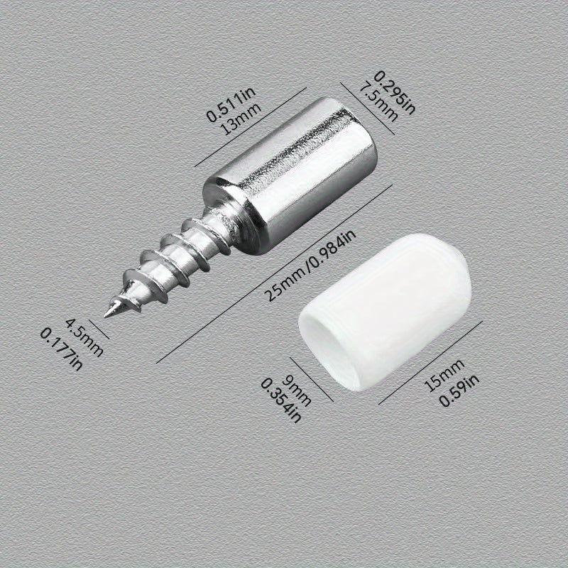 Metal Shelf Support Pegs with Anti-Slip Sleeves and Screws for Cabinets and Furniture