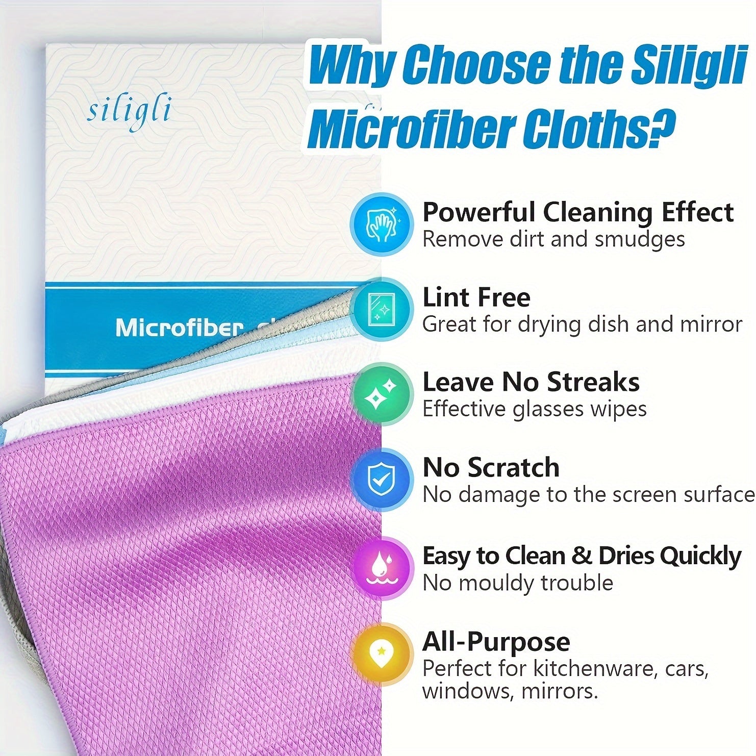 Paquete de 10 paños duraderos con patrón de escamas de pescado, tejidos en poliéster, toallas de limpieza multiusos