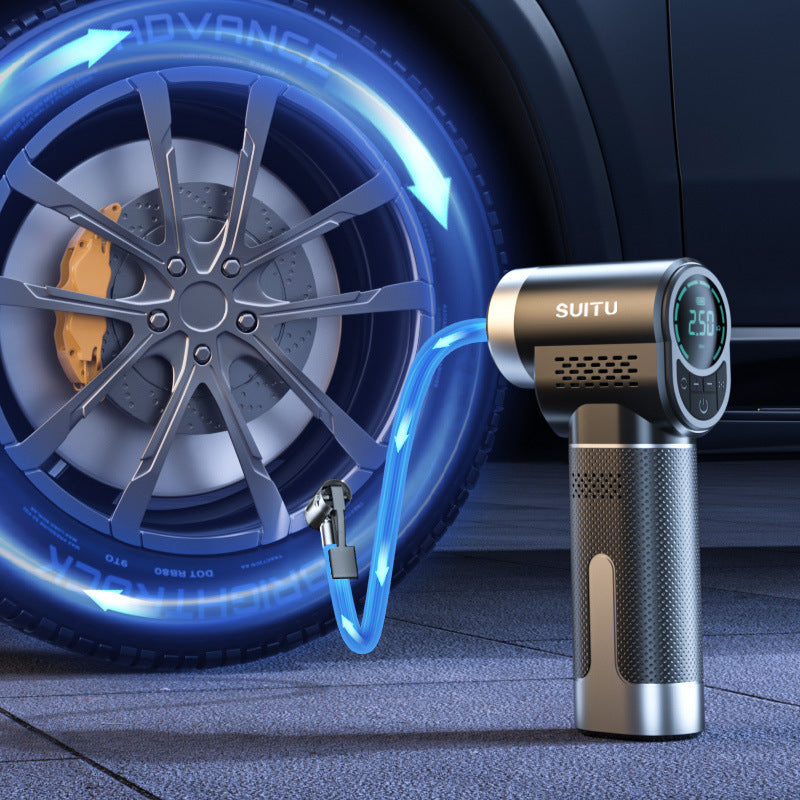 Wireless Tire Inflator Portable Air Compressor with Digital Display and Rechargeable Lithium Battery