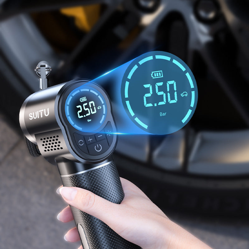 Wireless Tire Inflator Portable Air Compressor with Digital Display and Rechargeable Lithium Battery