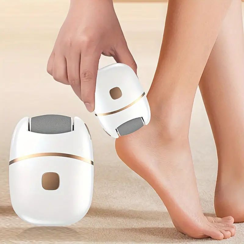 Electric Foot Grinder with Spare Heads for Thick Skin Removal 2-Speed Rechargeable Lithium Battery LED Lights Portable Cordless