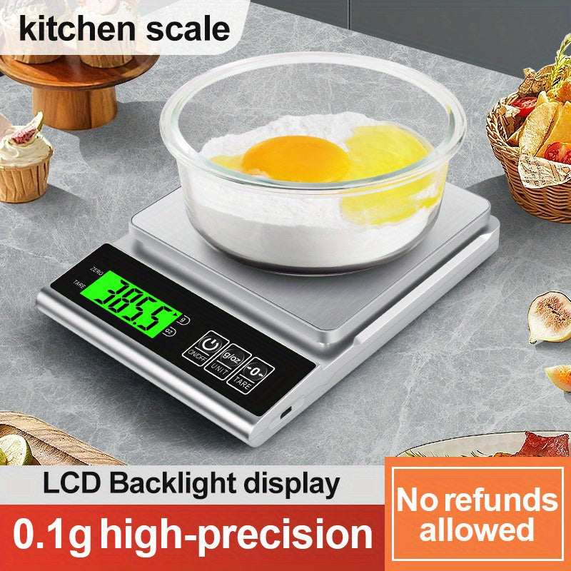 Digital Kitchen Scale 105.8oz to 0.0035oz Food-Safe ABS Battery Powered