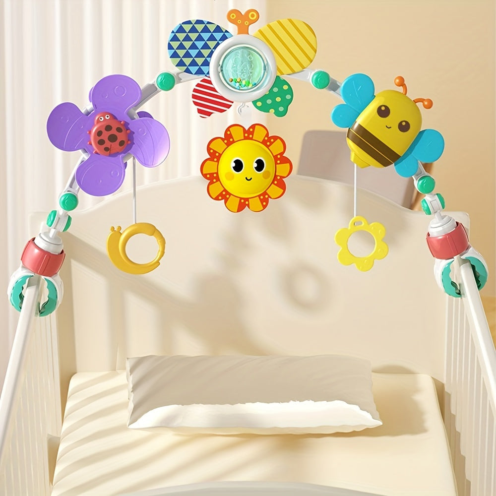 Infant Stroller Mobile Toy Butterfly Bee Flower Rattles Plastic for Ages 0-3