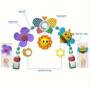 Infant Stroller Mobile Toy Butterfly Bee Flower Rattles Plastic for Ages 0-3