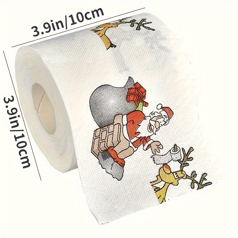 Rollo de papel higiénico de reno de Santa divertido 10cm x 10cm Decoración navideña Suministros para fiestas