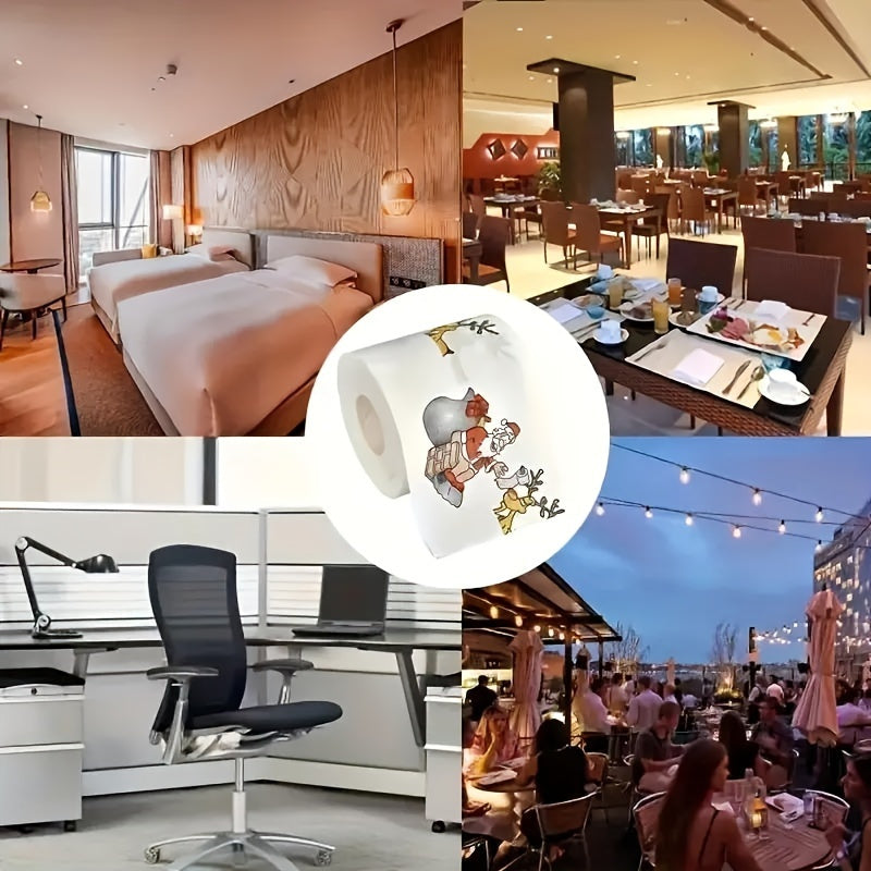 Rollo de papel higiénico de reno de Santa divertido 10cm x 10cm Decoración navideña Suministros para fiestas