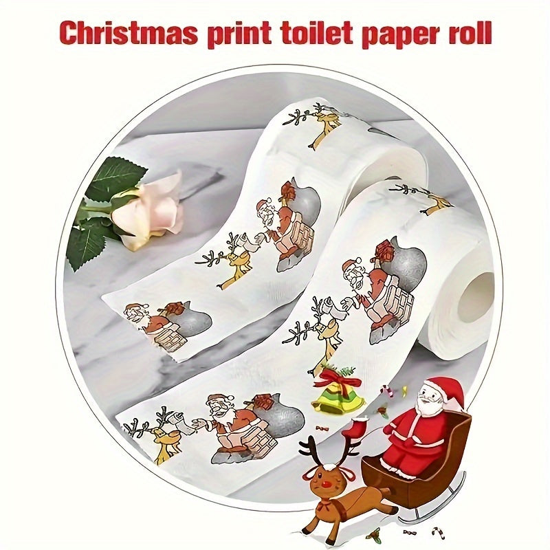 Rollo de papel higiénico de reno de Santa divertido 10cm x 10cm Decoración navideña Suministros para fiestas