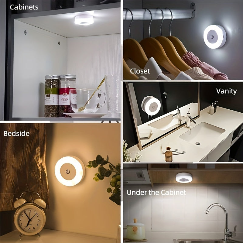 Mini LED Touch Sensor Night Light with USB Rechargeable Battery and Magnetic Base