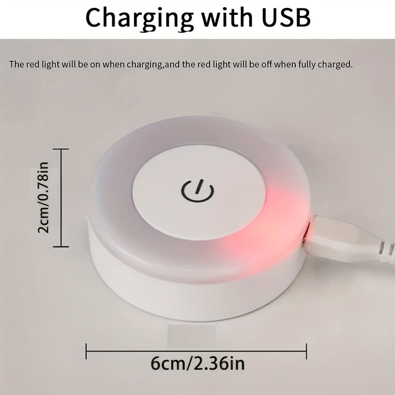 Mini LED Touch Sensor Night Light with USB Rechargeable Battery and Magnetic Base