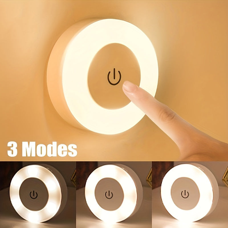 Mini LED Touch Sensor Night Light with USB Rechargeable Battery and Magnetic Base