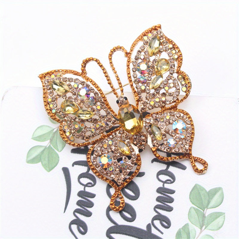 Women's Butterfly Brooch Rhinestone Enamel Animal Fashion Accessory Jewelry