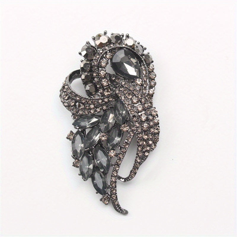 Rhinestone Brooch Pin Enamel Flower Design for Coats Scarves and Accessories