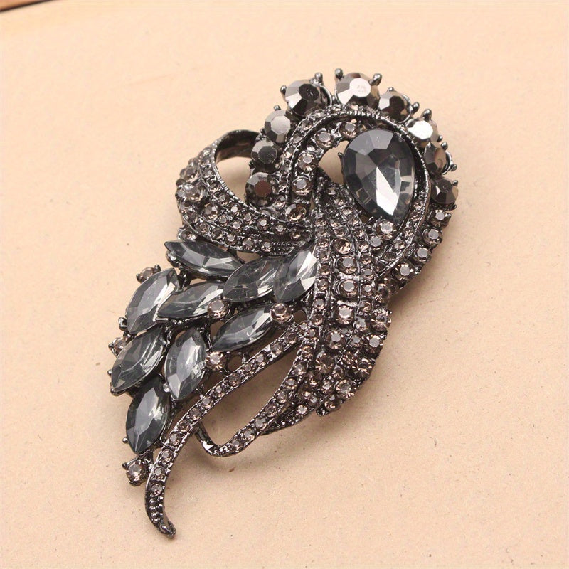 Rhinestone Brooch Pin Enamel Flower Design for Coats Scarves and Accessories
