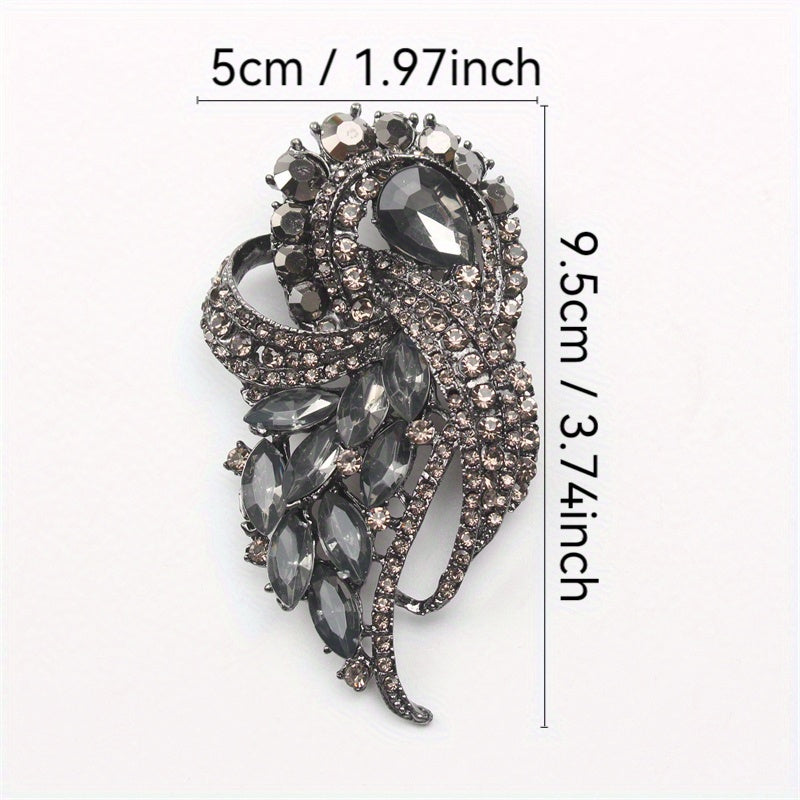 Rhinestone Brooch Pin Enamel Flower Design for Coats Scarves and Accessories