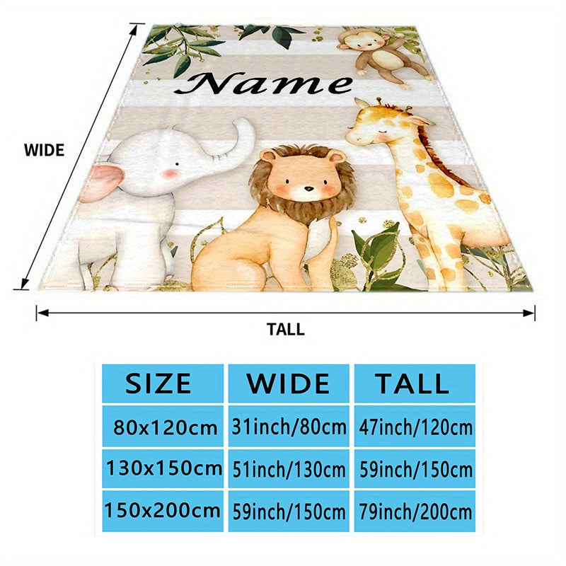 Personalized Soft Warm Blanket with Cute Animal Designs for Bed Sofa Picnic All Seasons
