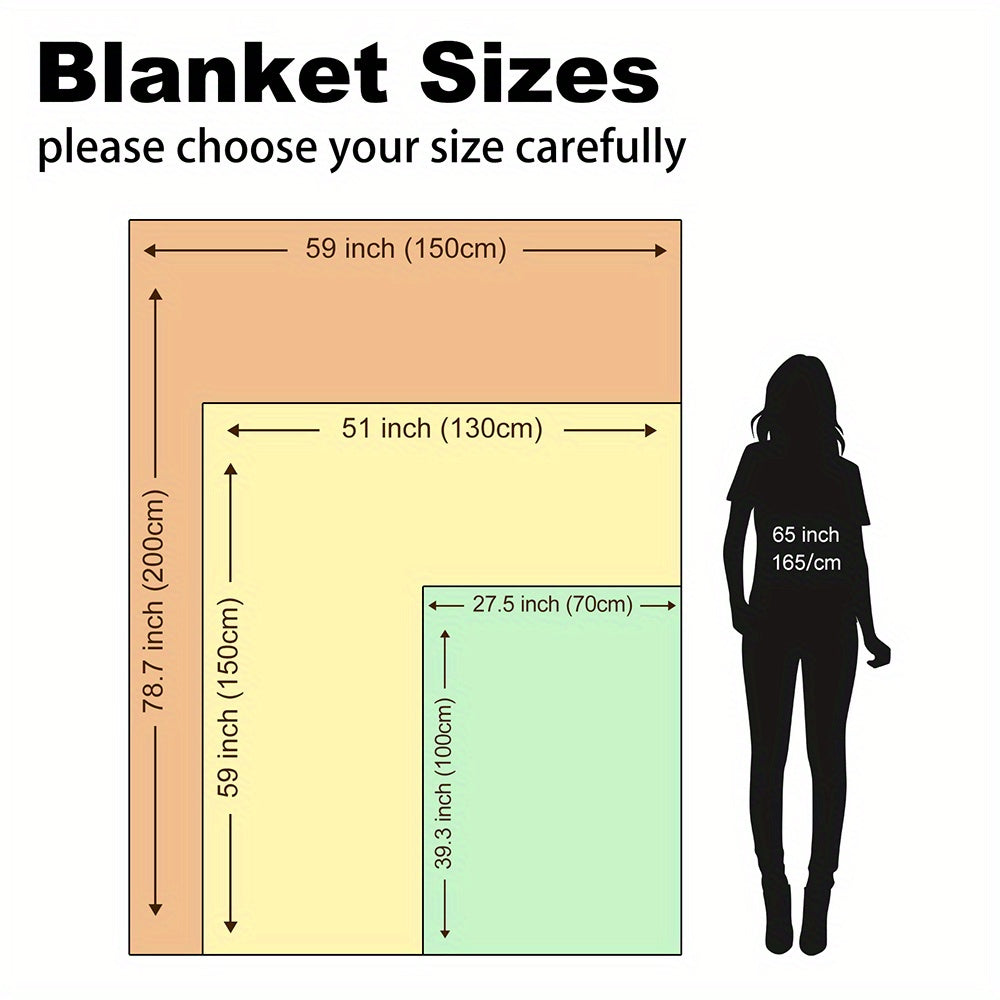 Wildflower and Bee-Inspired Flannel Throw Blanket 100% Polyester Quilted Bedding for Napping Camping Travel