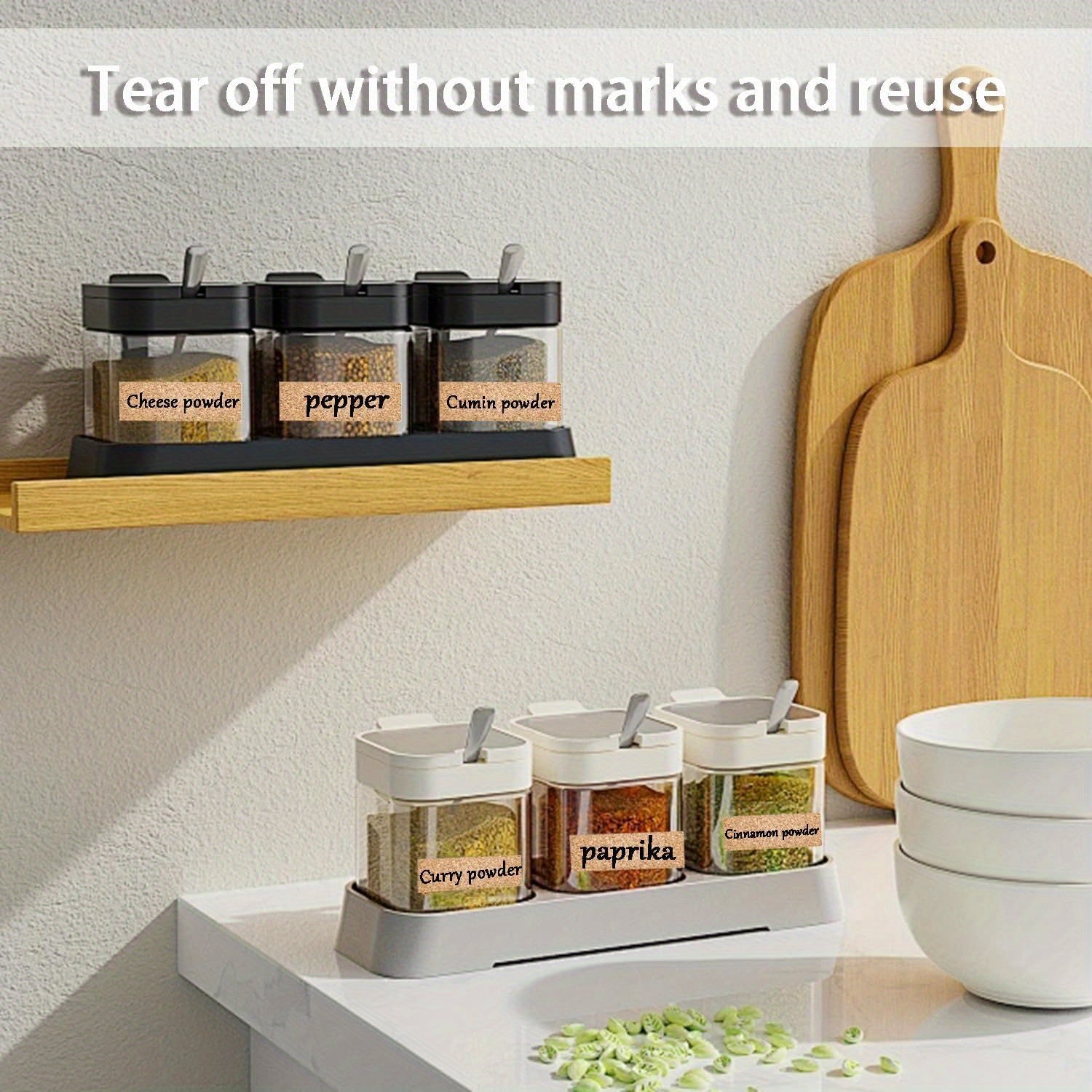 Cork Label Stickers for Organizing Containers and Bottles, 36 96 or 132 Pieces