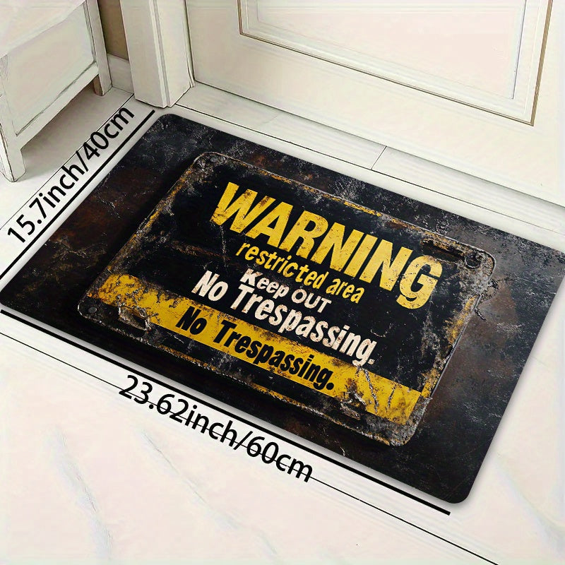 Ehtiyot bo'ling: Cheklangan hudud - Kirish taqiqlanadi. O'tish taqiqlangan qabul mato - 8mm qalinlik, mashinada yuvish mumkin, to'rtburchak shakli, PVC orqa qismi, kirish joylari, hammomlar, oshxonalar, yashash xonalari va yotoq xonalari uchun ideal.