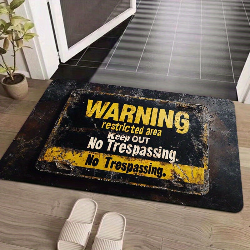 Ehtiyot bo'ling: Cheklangan hudud - Kirish taqiqlanadi. O'tish taqiqlangan qabul mato - 8mm qalinlik, mashinada yuvish mumkin, to'rtburchak shakli, PVC orqa qismi, kirish joylari, hammomlar, oshxonalar, yashash xonalari va yotoq xonalari uchun ideal.