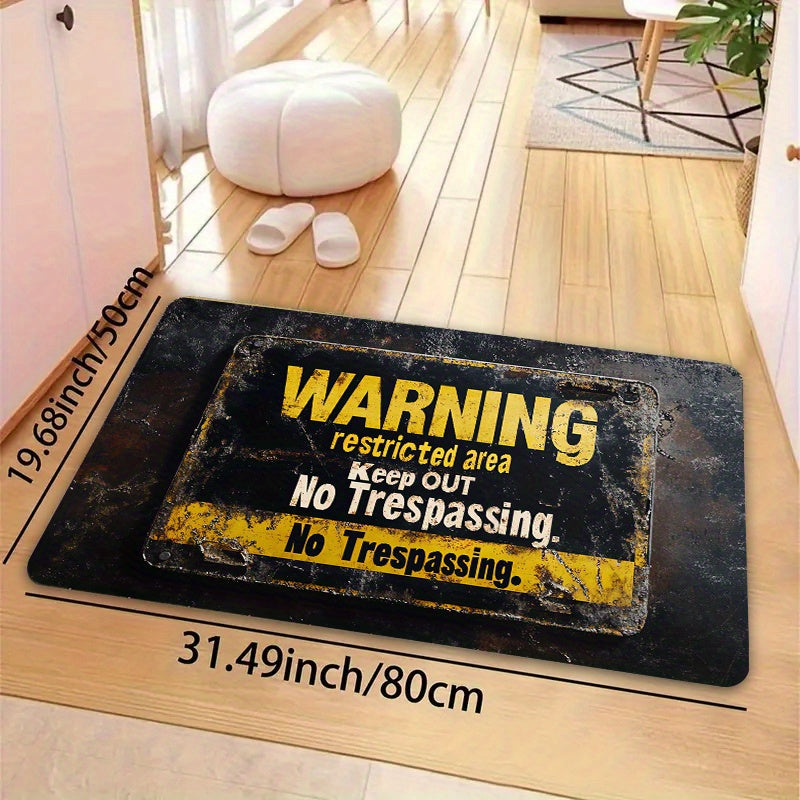 Ehtiyot bo'ling: Cheklangan hudud - Kirish taqiqlanadi. O'tish taqiqlangan qabul mato - 8mm qalinlik, mashinada yuvish mumkin, to'rtburchak shakli, PVC orqa qismi, kirish joylari, hammomlar, oshxonalar, yashash xonalari va yotoq xonalari uchun ideal.