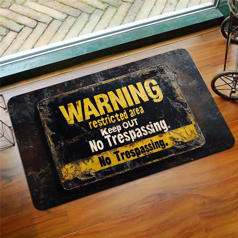 Restricted Area Do Not Enter Welcome Mat 8mm Thick PVC Backing Rectangular