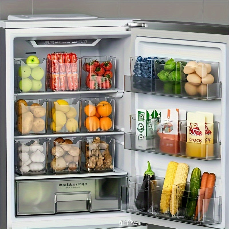 3PCS Clear Plastic Refrigerator Door Organizer Bins for Fruits and Vegetables