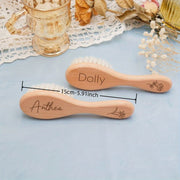 Engraved Wooden Hair Brush with Soft Wool Bristles Personalized Gift for Women