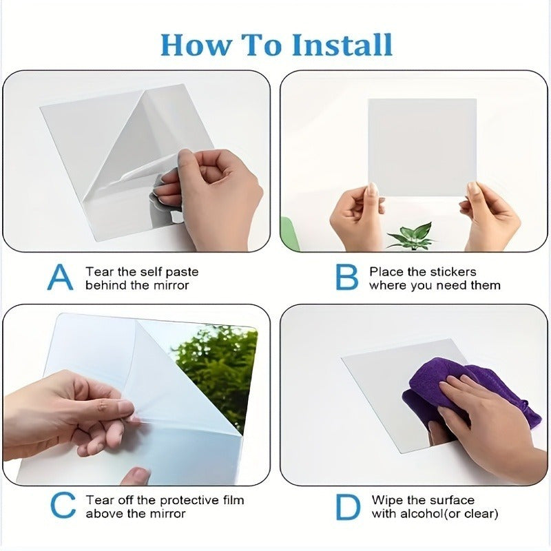 3D Love Wall Mirror Sticker for Home Decor Modern Art Decorative Wall Decal