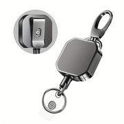Durable Zinc Alloy Retractable Keychain with ID Badge Reel Black