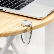 Folding Bag Holder Table with Hanging Hook and Side Pocket for Storage