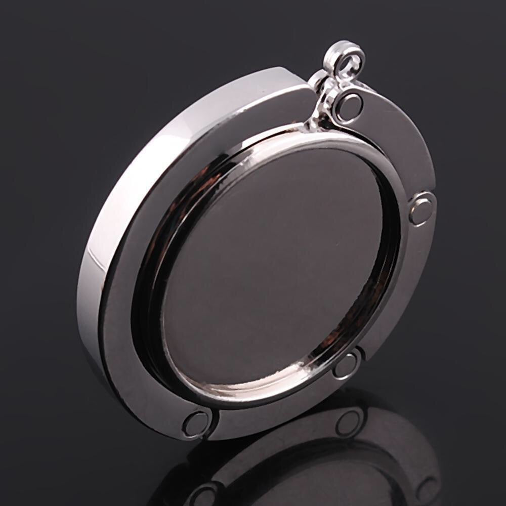 Folding Bag Holder Table with Hanging Hook and Side Pocket for Storage