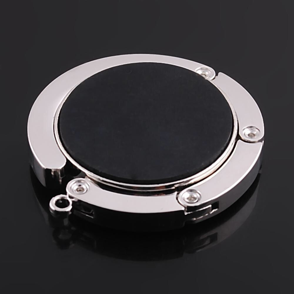 Folding Bag Holder Table with Hanging Hook and Side Pocket for Storage