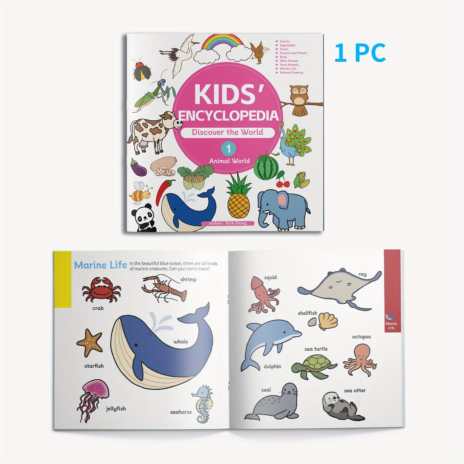 Libro de enciclopedia de animales para la exploración de la biodiversidad