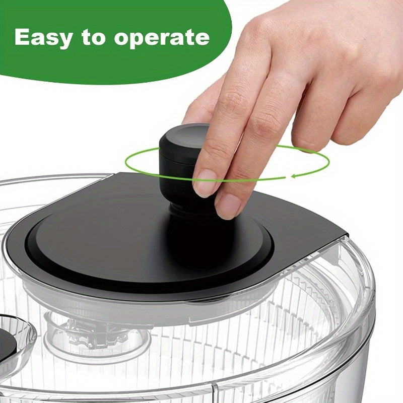 4L Salad Spinner White Double Drainage Holes for Greens Fruits Vegetables