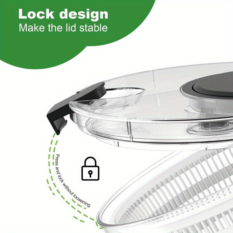 4L Salad Spinner White Double Drainage Holes for Greens Fruits Vegetables