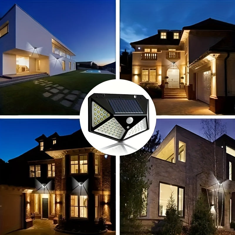 Luz de pared solar exterior de montaje semi empotrado, pantalla de plástico eficiente en energía, batería de 1200mAh, juego de 1/2/4/6/8