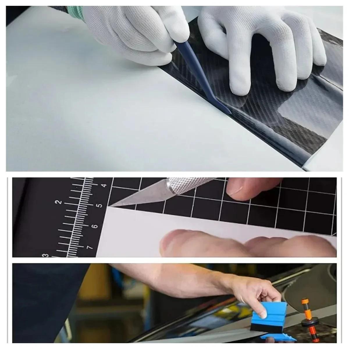 Vehicle Vinyl Wrap Tool Kit with Squeegee and Cutter for Windows