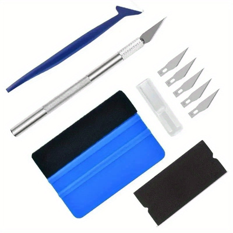 Vehicle Vinyl Wrap Tool Kit with Squeegee and Cutter for Windows