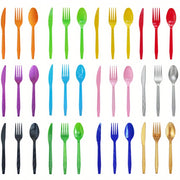 Disposable Cutlery Set 24 Pieces for Parties and Celebrations with Knives Forks Spoons
