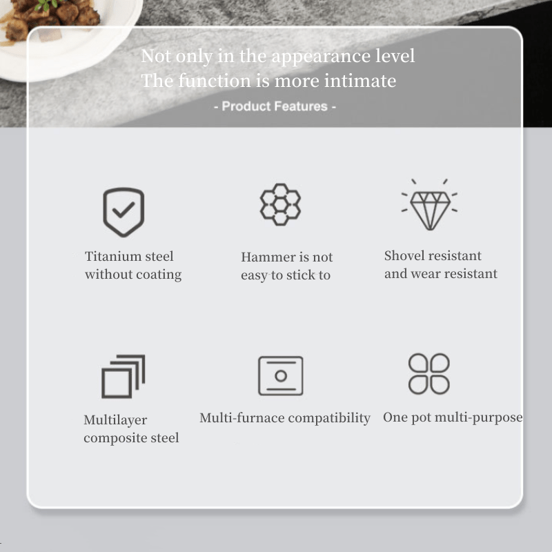 Titanium Coated Wok with Multi-Ply Construction, Hammered Surface, Induction and Gas Compatible