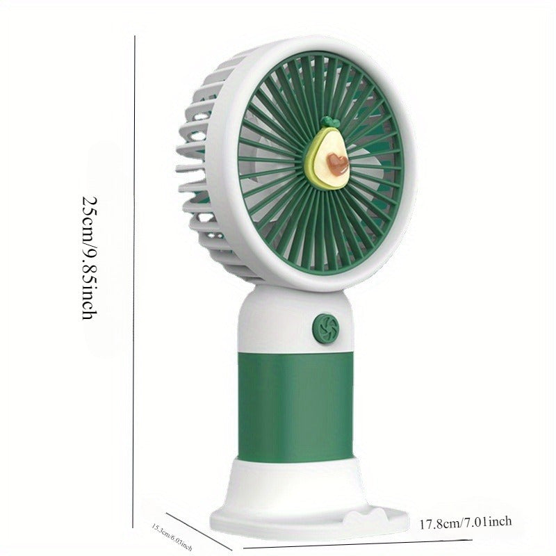 Portable Handheld Fan with Phone Holder, USB Rechargeable, Compact for Travel and Outdoor Use